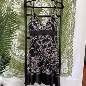 🖤 Y2K Express Pearl & Chain Print Mini Dress